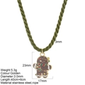 Collier bonhomme de pain d'épices de Noël avec corde verte et finition dorée - Style Bonhomme de Pain d'Épice(G37)