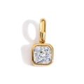 Pendente quadrato dorato con zircone trasparente e gancio rettangolare elegante - Oro - Aprile Bianco
