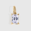 Pendentif doré élégant avec zircon carré taille émeraude et sertissage classique à 4 griffes - 4*6mm / Or - Avril Blanc