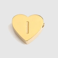 Goldener Herzanhänger mit eingraviertem Buchstaben I für DIY-Schmuck und Armbänder - Buchstabe I Stil