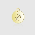 13mm vergoldeter Edelstahl-Rundanhänger mit hohlem Schütze-Sternzeichen-Symbol - Schütze
