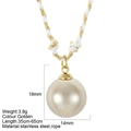 Minimalist champagne pearl pendant necklace with adjustable white-gold woven cord - Round Champagne Style (G9)