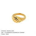 Elegante anillo croissant de acero inoxidable bañado en oro de 18K acabado dorado - US 5 / Dorado