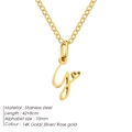 Collar minimalista de acero inoxidable chapado en oro 14K con colgante letra G - Letra G