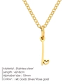 Collar minimalista de acero inoxidable chapado en oro de 14K con colgante letra L - Letra I