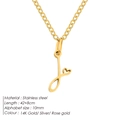 Collar con colgante letra J en oro de 14K con detalle de corazón y diseño cursivo - Letra J