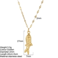 Collar de acero inoxidable dorado con colgante de pez 3D de doble cara y acabado mate - Estilo Pez Realista (25365G2)