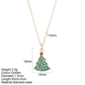 Christmas tree pendant necklace in green enamel and gold-plated stainless steel - Christmas Tree (G19)
