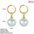 Orecchini a cerchio placcati oro 18K con pendenti in perla bianca, peso 3,0 g - Oro (Orecchini di perle - G5)
