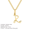 Collar minimalista de acero inoxidable dorado con letra R y colgante de corazón - Letra R
