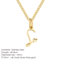 Collar de acero inoxidable chapado en oro 14K con colgante de letra L y detalle de corazón - S