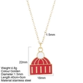 Collar de acero inoxidable dorado con colgante de gorro rojo para joyas navideñas - Sombrero (G32)