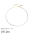 4mm pearl necklace with 14k gold stainless steel lobster clasp and heart pendant - Gold 3MM-42+8CM