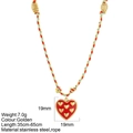 Handmade woven heart necklace with red pendant and adjustable multicolor string - Red Heart - G2