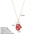 Collar de Navidad de acero inoxidable dorado con colgante de guante rojo y estrella - Guante (G35)