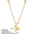Colgante de corazón dorado con cuerda trenzada hecha a mano y acero inoxidable - Corazón - G5