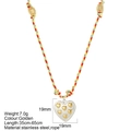 Golden heart pendant on colorful hand-woven cord necklace with dimensions 19mm x 19mm - Steel Heart - S1