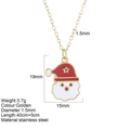 Collar de acero inoxidable dorado con colgante de Papá Noel festivo y gorro rojo - Papá Noel (G9)
