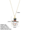 Collar de acero inoxidable dorado con colgante de muñeco de nieve esmaltado y medidas - Muñeco de Nieve (G10)