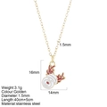 Collar de Navidad de acero inoxidable dorado con un lindo colgante de reno rojo y blanco - Alce (G13)