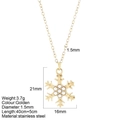 Collar de acero inoxidable dorado con colgante de copo de nieve y cuentas blancas - Copo de Nieve (G38)