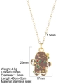 Collar con colgante de hombre de jengibre en acero inoxidable dorado para Navidad - Hombre de Jengibre (G37)