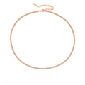 Collana a catena groumette in acciaio inossidabile oro rosa con chiusura a moschettone - Stile Sottile Corto / Oro rosa