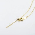 Adjustable gold plated stainless steel DIY chain bracelet with sliding bead and spring clasp - 14K Gold