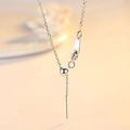 Adjustable silver stainless steel chain with slider bead and needle end for DIY jewelry - Steel