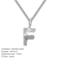 Cadena cubana de 2mm en acero inoxidable plateado con colgante de la letra F - Letra F / Plateado