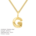 Colgante dorado letra G en cadena cubana de 2mm, joyería de acero inoxidable - Letra G / Dorado