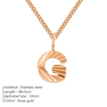 Colgante letra G oro rosa en cadena cubana de 2mm con eslabón de acero ajustable - Letra G / Rosa oro