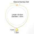Technical detail of puzzle heart necklace with precise chain dimensions and material specs - Single Puzzle Piece (Women-Gold)