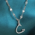 Gepersonaliseerde zilveren roestvrijstalen ketting met hart en letter C voor dames - Staal-C