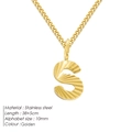 Collar de cadena cubana 2mm de acero inoxidable dorado con colgante de letra S circular - Letra S / Dorado