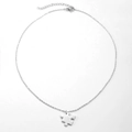 Silver puzzle piece pendant necklace in polished stainless steel for couples and gifts - Single Puzzle Piece (Women-Steel Color)