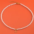 Elegant pearl necklace with 18K gold plated heart and letter E pendant for women - Letter E (NK228ZP39270-2)