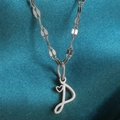 Minimalistische zilveren roestvrijstalen ketting met letter D en hart hanger - Staal-P
