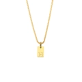 Minimalist gold box chain necklace with a rectangular letter H pendant for women - Letter - H / Gold