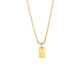 Minimalist gold box chain necklace with square letter C pendant for women - Letter - C / Gold