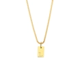 Gold plated stainless steel box chain necklace with rectangle letter L pendant - Letter - L / Gold