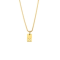 Gold rectangular letter N pendant necklace with elegant box chain for women - Letter - N / Gold