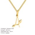 Collana dorata in acciaio inossidabile con pendente lettera A, cuore e catena 38+5cm - Lettera A - Oro