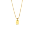 Golden stainless steel box chain necklace with rectangle letter U pendant charm - Letter - U / Gold
