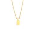 Golden box chain necklace featuring a minimalist rectangular pendant with letter V - Letter - V / Gold