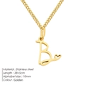Collana in acciaio inossidabile dorato con ciondolo lettera B e piccolo cuore intagliato - Lettera B - Oro