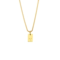 Golden box chain necklace featuring a minimalist rectangular pendant with letter Y - Letter - Y / Gold