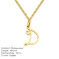 Collana in acciaio inossidabile dorato con ciondolo a cuore lettera D e catena sottile - Lettera D - Oro