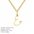 Collana con lettera E in acciaio inossidabile dorato con ciondolo da 10 mm e mini cuore - Lettera E - Oro