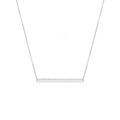 Minimalist silver stainless steel necklace with horizontal bar pendant for women - Steel